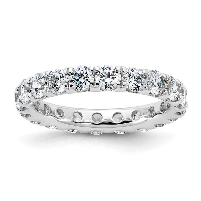 14K Weißgold Memoire-Ring mit 3 ct. laborgezüchteten Diamanten, VS/SI+ G+, Shared-Prong-Fassung
