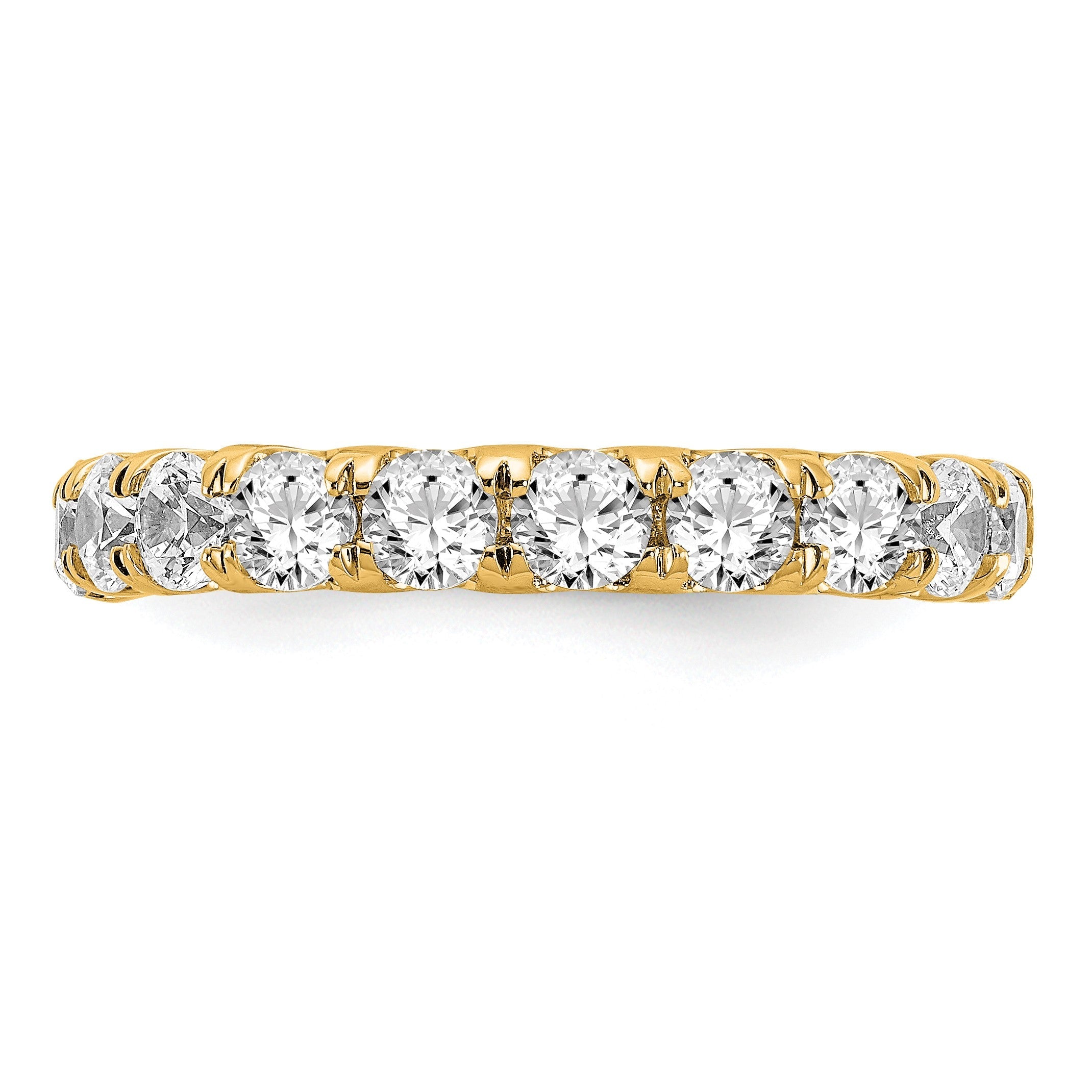 14K Gelbgold Memoire-Ring mit 3 ct. Laborgezüchteten Diamanten VS/SI+ G+ in Shared-Prong-Fassung