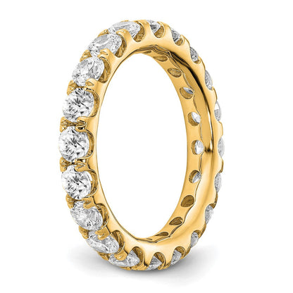 14K Gelbgold 3 ct. Labor-Diamant VS/SI+ G+ Memoire-Ring mit gemeinsamer Krappenfassung