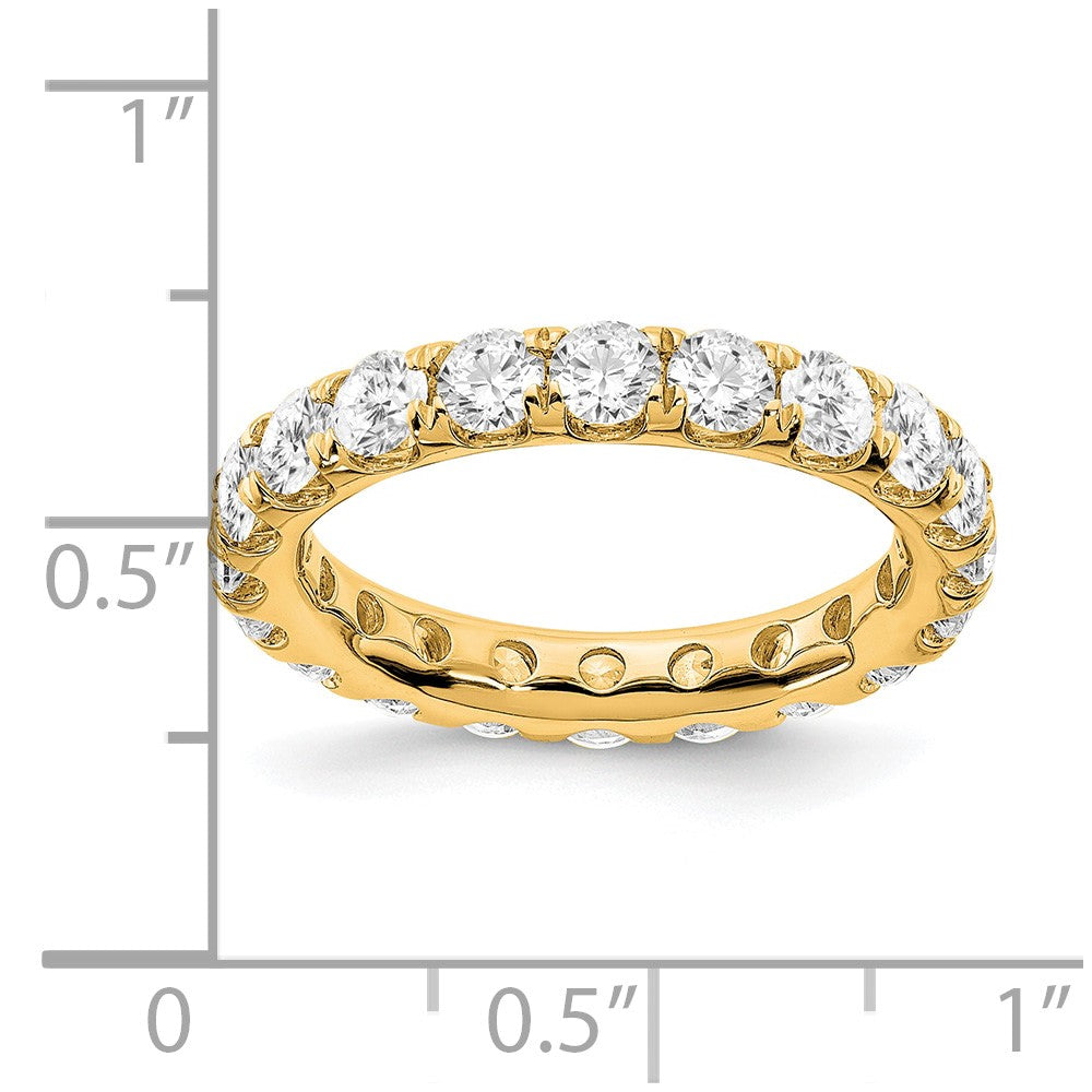 14K Gelbgold Memoire-Ring mit 3 ct. Laborgezüchteten Diamanten VS/SI+ G+ in Shared-Prong-Fassung