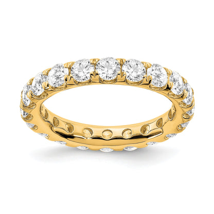 14K Gelbgold Memoire-Ring mit 3 ct. Laborgezüchteten Diamanten VS/SI+ G+ in Shared-Prong-Fassung