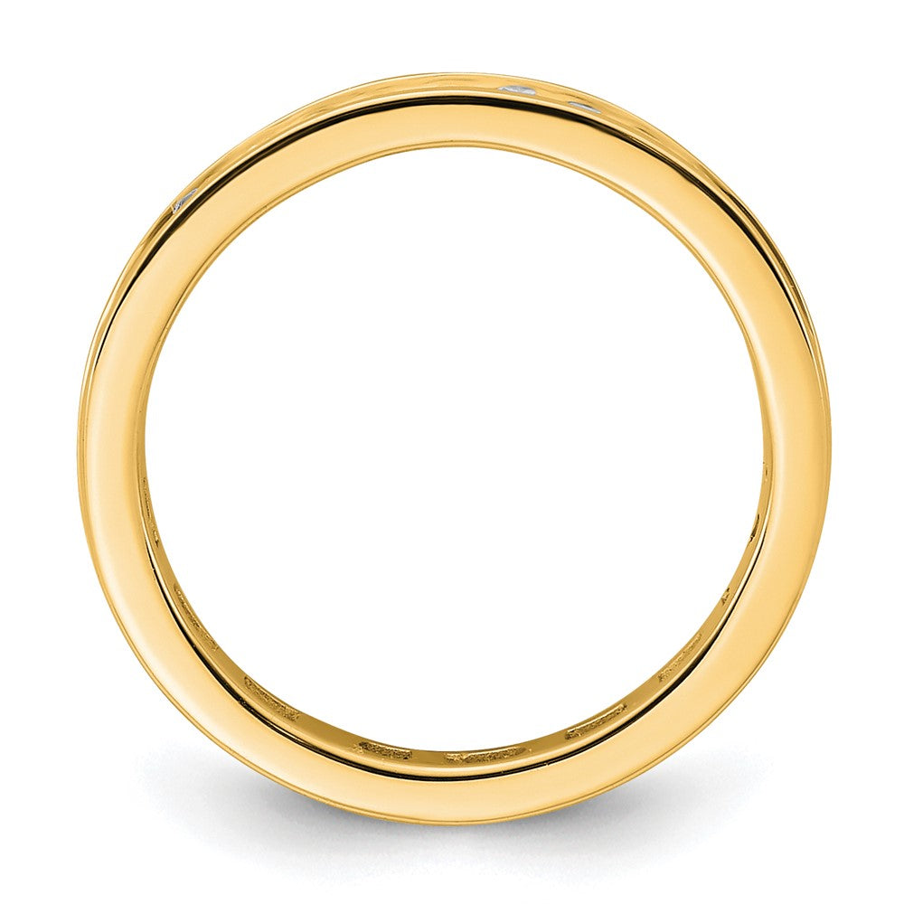 14K Gelbgold Poliert Größe 4 Kanalfassung-set 1/2 Karat Diamant Komplett Memoire Ehering Ring