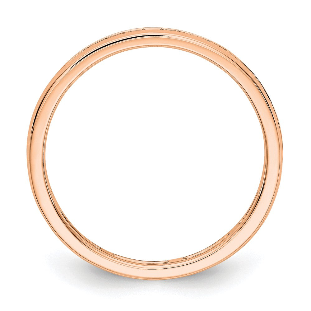 14K Roségold Memoire-Ring mit 0,5 ct. im Kanalfassung, Labor gezüchteten Diamanten VS/SI+ G+