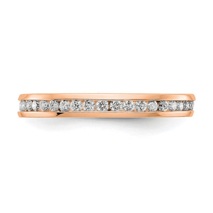 14K Roségold 0,5 ct. Labor Diamant VS/SI+ G+ Kanalfassung Memoire Ring