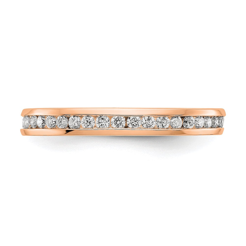 14K Roségold Memoire-Ring mit 0,5 ct. im Kanalfassung, laborgezüchteten Diamanten, VS/SI+ G+