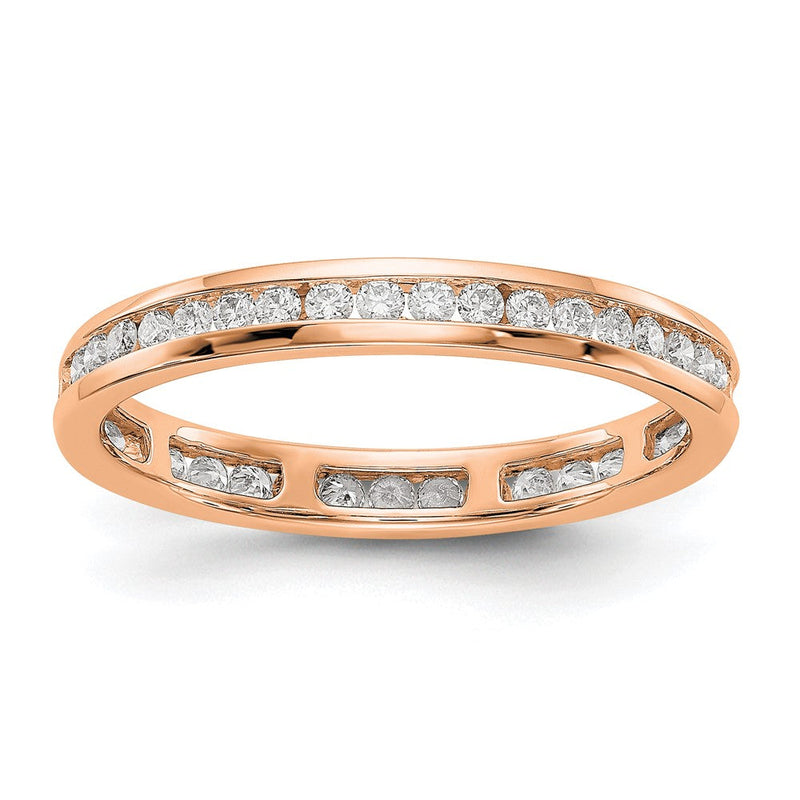 14K Roségold Memoire-Ring mit 0,5 ct. im Kanalfassung-Stil, laborgezüchteten Diamanten VS/SI+ G+