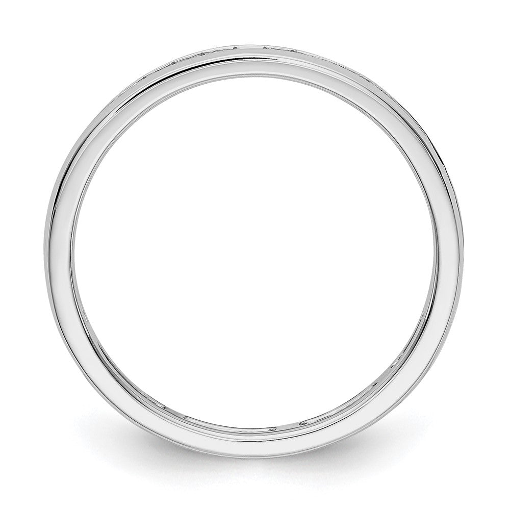 14K Weißgold Memoire-Ring mit 0,5 ct. im Kanalfassung gefassten, im Labor gezüchteten Diamanten, VS/SI+ G+