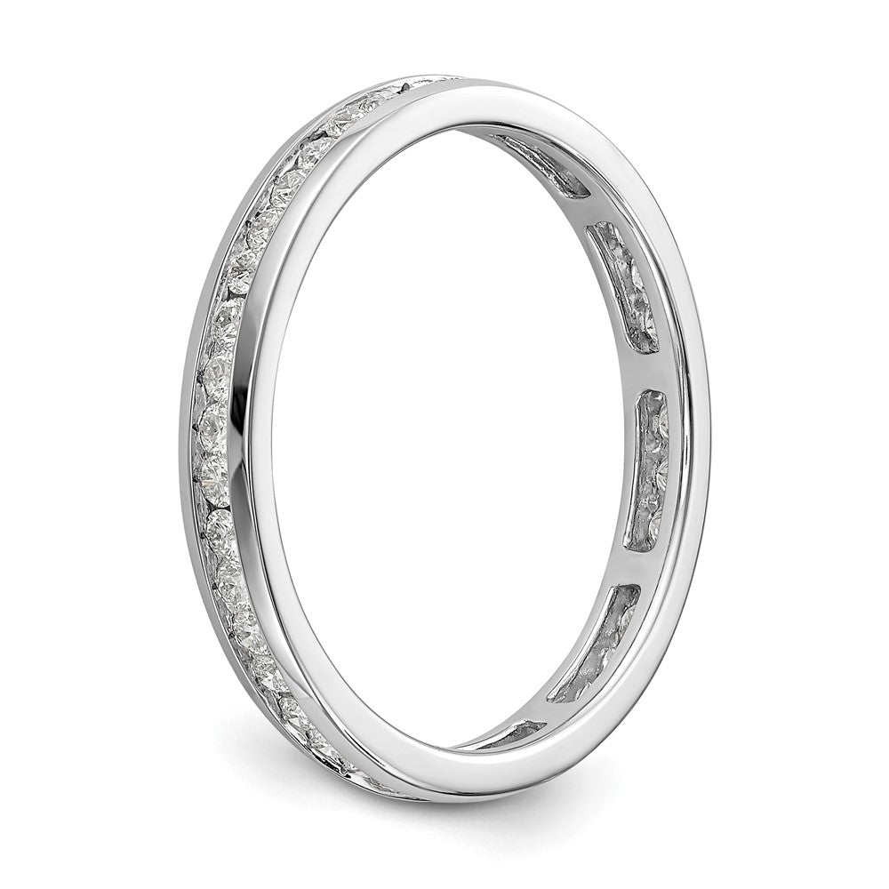 14K Weißgold Memoire-Ring mit 0,5 ct. im Kanal gefassten Labor-gezüchteten Diamanten, VS/SI+ G+