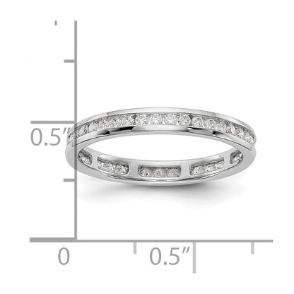 Natürlicher Diamant-Memoire-Ring aus 14K Weißgold mit 0,5 ct. Gesamtgewicht in Kanalfassung