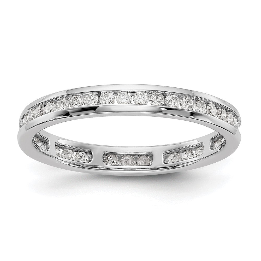 Natürlicher Diamant-Memoire-Ring aus 14K Weißgold mit 0,5 ct. Gesamtgewicht in Kanalfassung