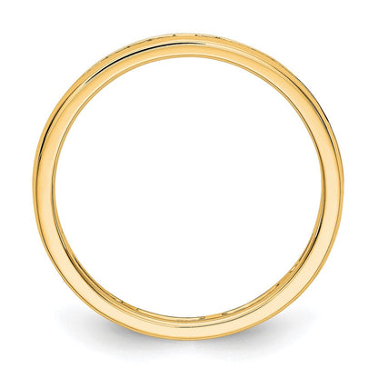 14K Gelbgold Memoire-Ring mit 0,5 ct. im Kanalfassung gefassten, im Labor gezüchteten Diamanten VS/SI+ G+