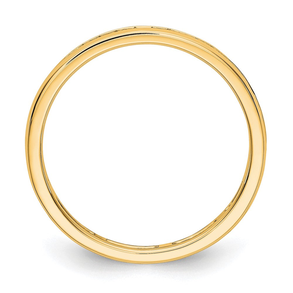 14K Gelbgold Memoire-Ring mit 0,5 ct. im Kanalfassung gefassten, im Labor gezüchteten Diamanten, VS/SI+ G+