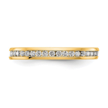 14K Gelbgold Memoire-Ring mit 0,5 ct. im Kanalfassung gefassten, im Labor gezüchteten Diamanten VS/SI+ G+