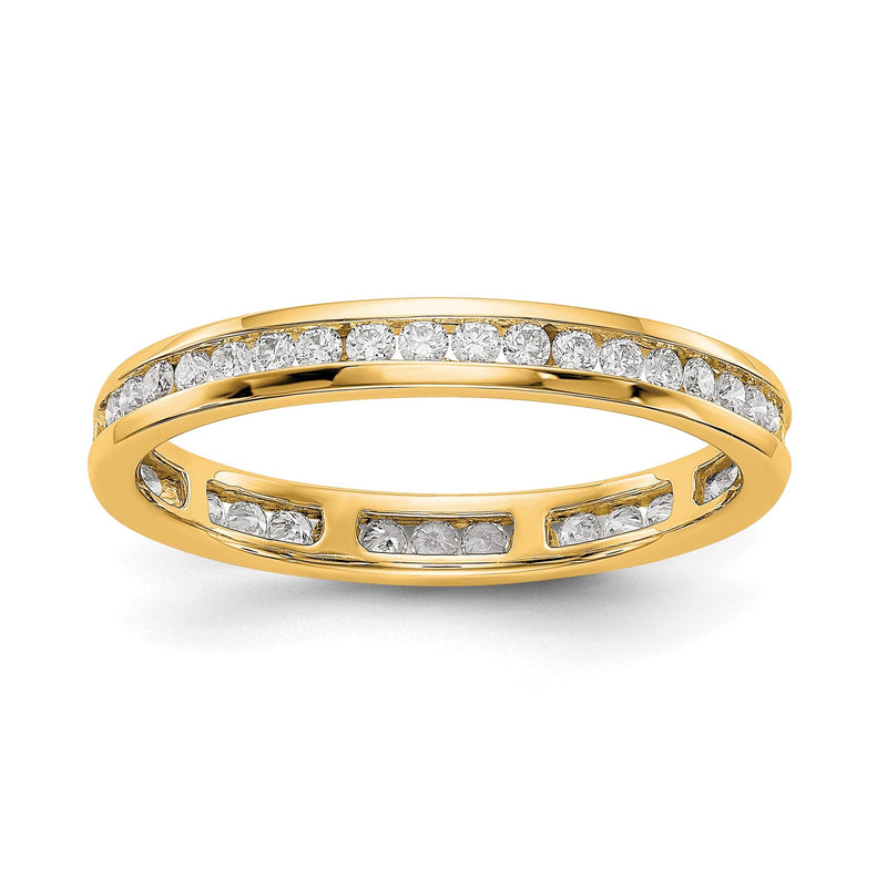 Memoire-Ring mit 0,5 ct. Diamanten in Kanalfassung aus 14K Gelbgold