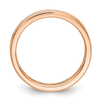 14K Roségold 1 ct. Labor gewachsener Diamant VS/SI+ G+ Channel Set Memoire Ehering