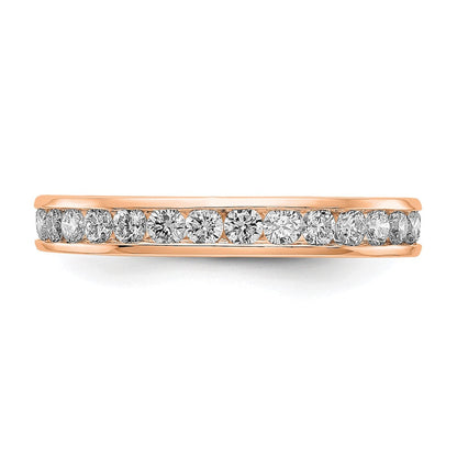 14K Roségold Memoire-Ring mit 1 ct. im Kanalfassung, Labor gezüchteten Diamanten, VS/SI+ G+