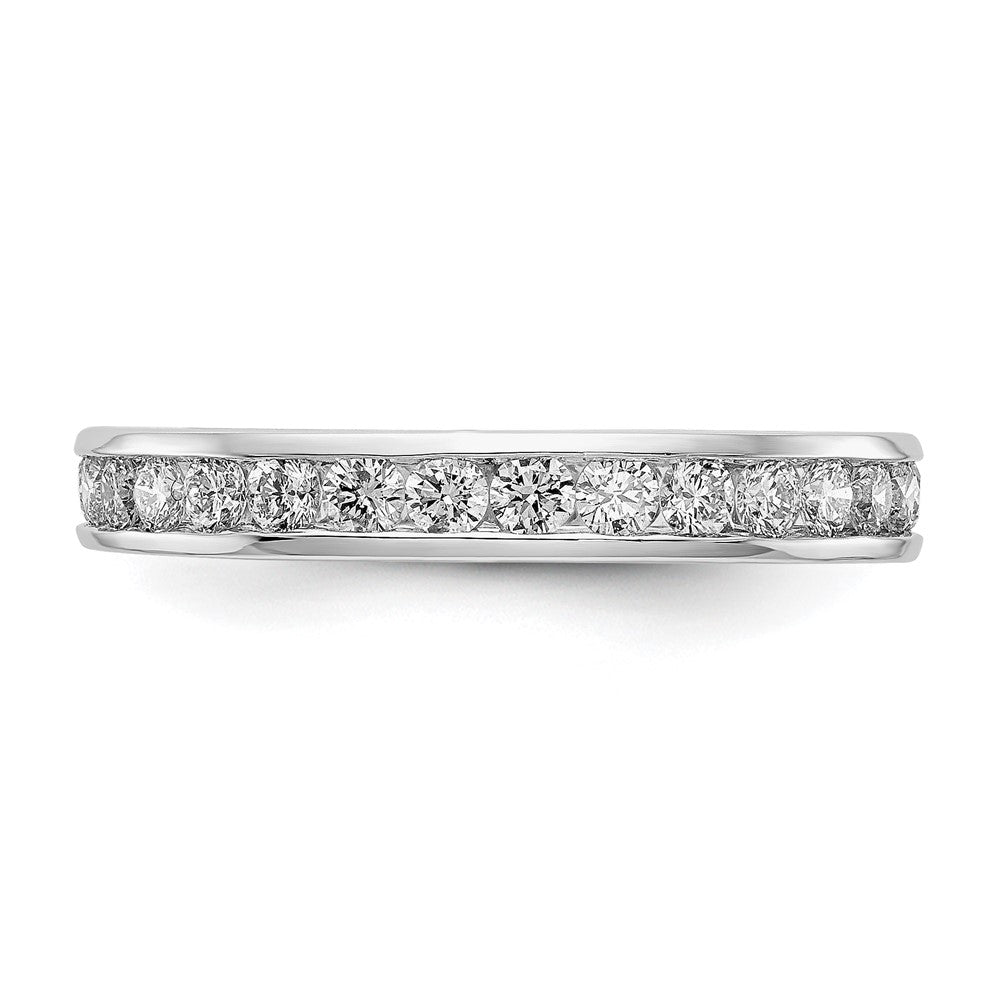 14K Weißgold Memoire-Ring mit 1 ct. im Kanalfassung, Labor gezüchteten Diamanten VS/SI+ G+