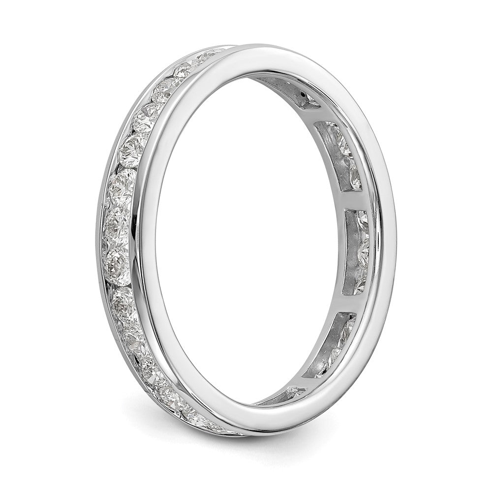 14K Weißgold Memoire-Ring mit 1 ct. im Kanal gefassten Labordiamanten, VS/SI+ G+