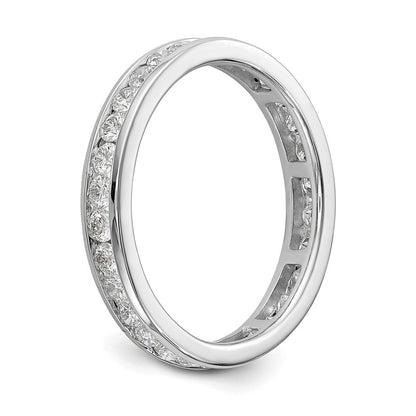 14K Weißgold Memoire-Ring mit 1 ct. im Kanal gefassten Labordiamanten, VS/SI+ G+