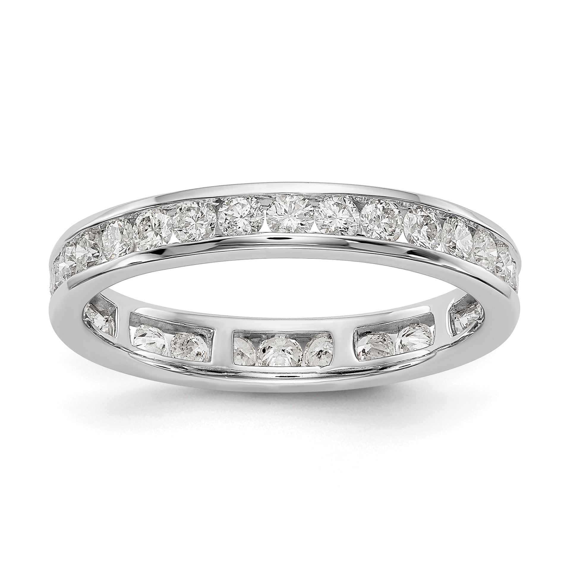 14K Weißgold 1 ct. Labor-gezüchteter Diamant VS/SI+ G+ Memoire-Ring mit Kanalfassung