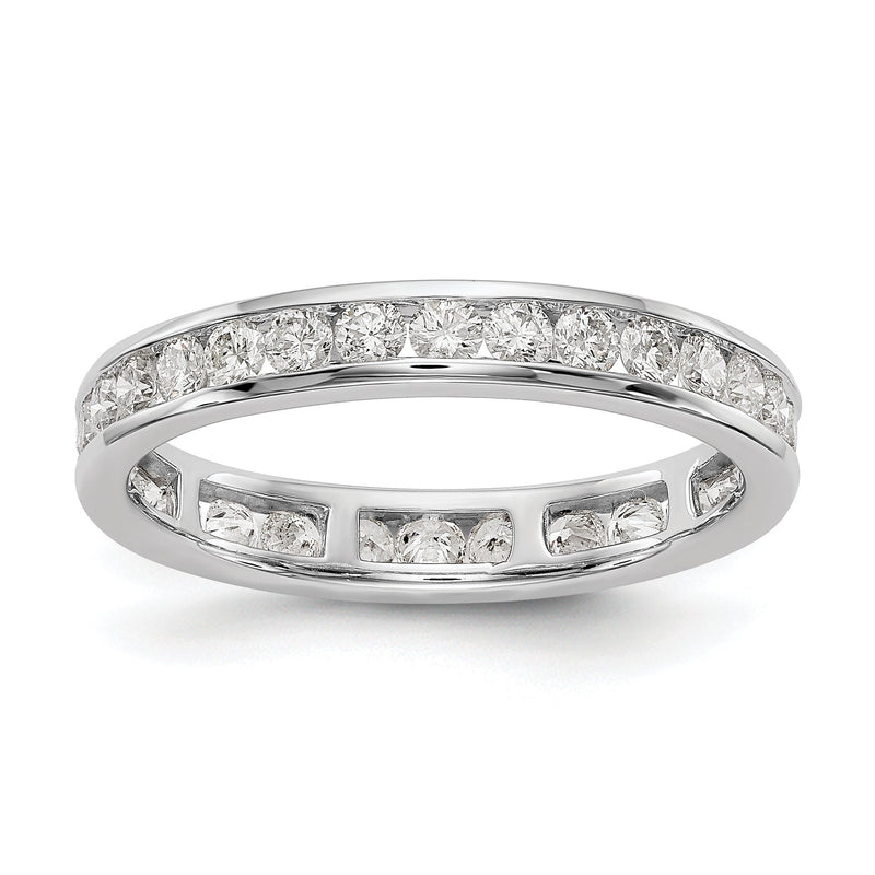 14K Weißgold 1 ct. Labor-gezüchteter Diamant VS/SI+ G+ Memoire-Ring mit Kanalfassung