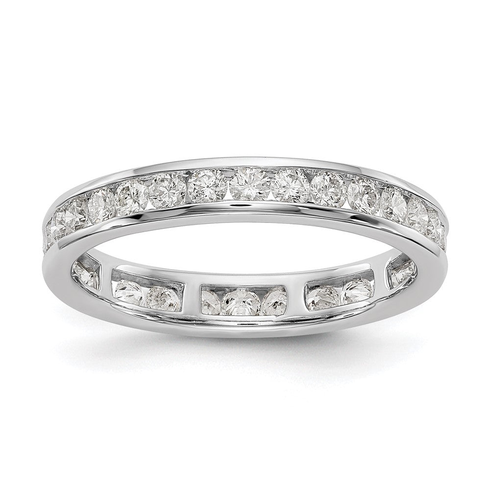 1 ct. natürlicher Diamant Memoire-Ring für Damen aus 14K Weißgold