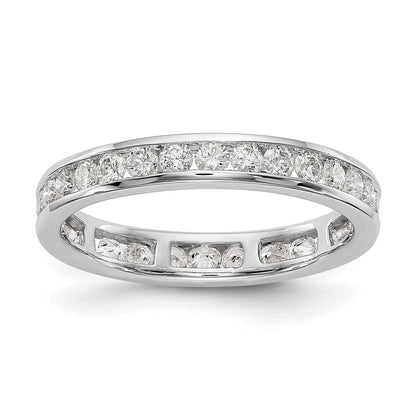 1 ct. natürlicher Diamant Memoire-Ring für Damen aus 14K Weißgold