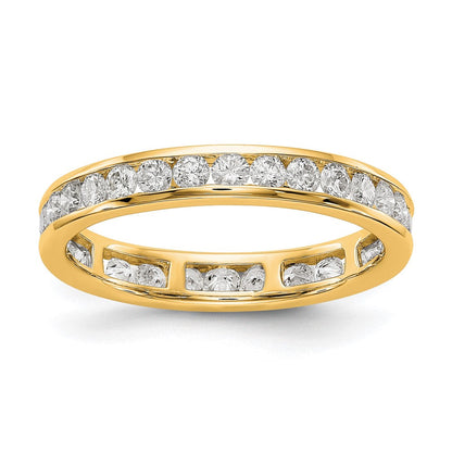 14K Gelbgold Memoire-Ring mit 1 ct. im Kanal gefasstem, im Labor gezüchtetem Diamant, VS/SI+ G+