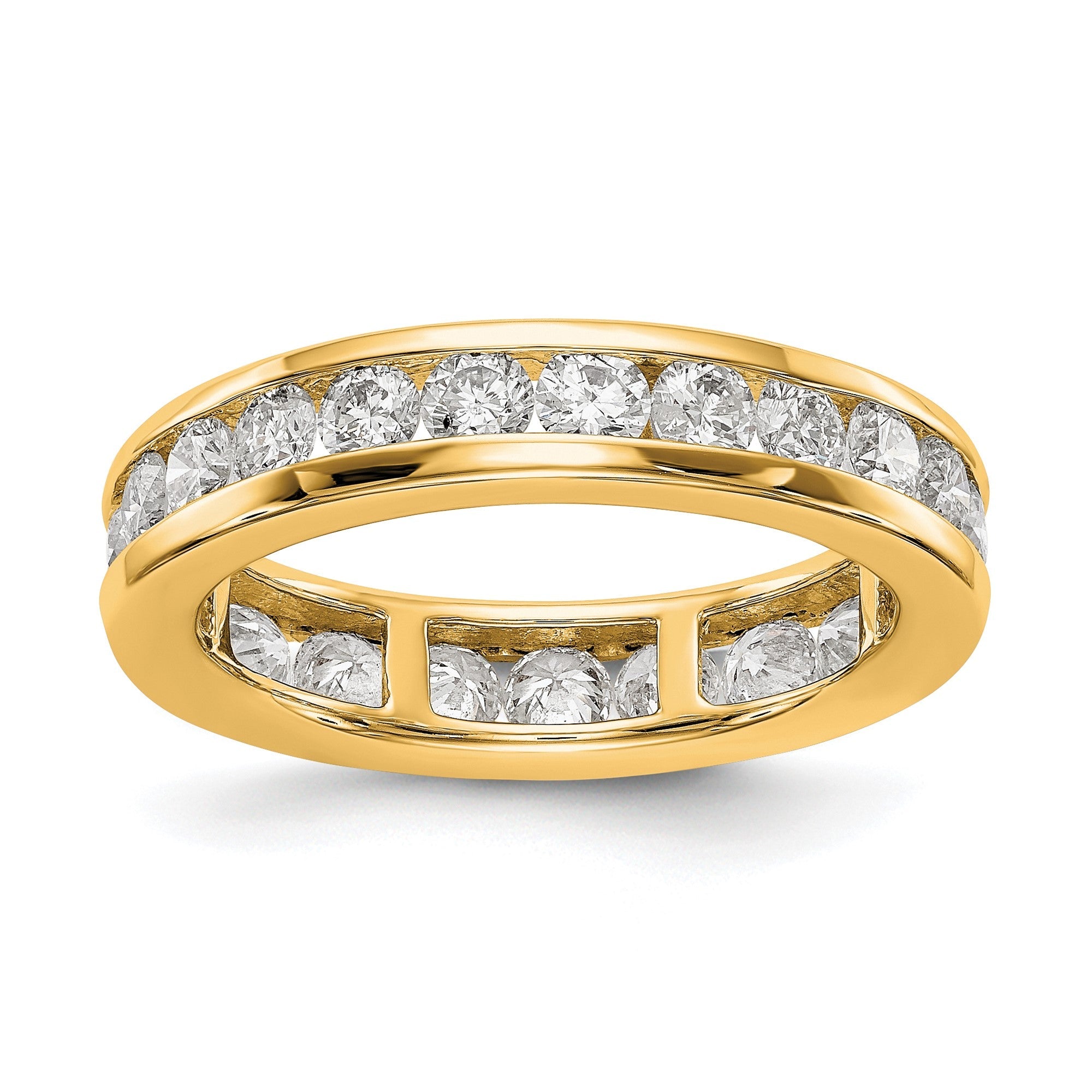 2 ct. Memoire-Ring für Damen mit natürlichen Diamanten aus 14K Gelbgold