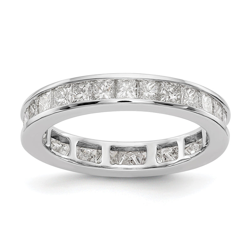 2 ct. Memoire-Ring mit Princess-Diamanten, kanalgefasst, 14K Weißgold