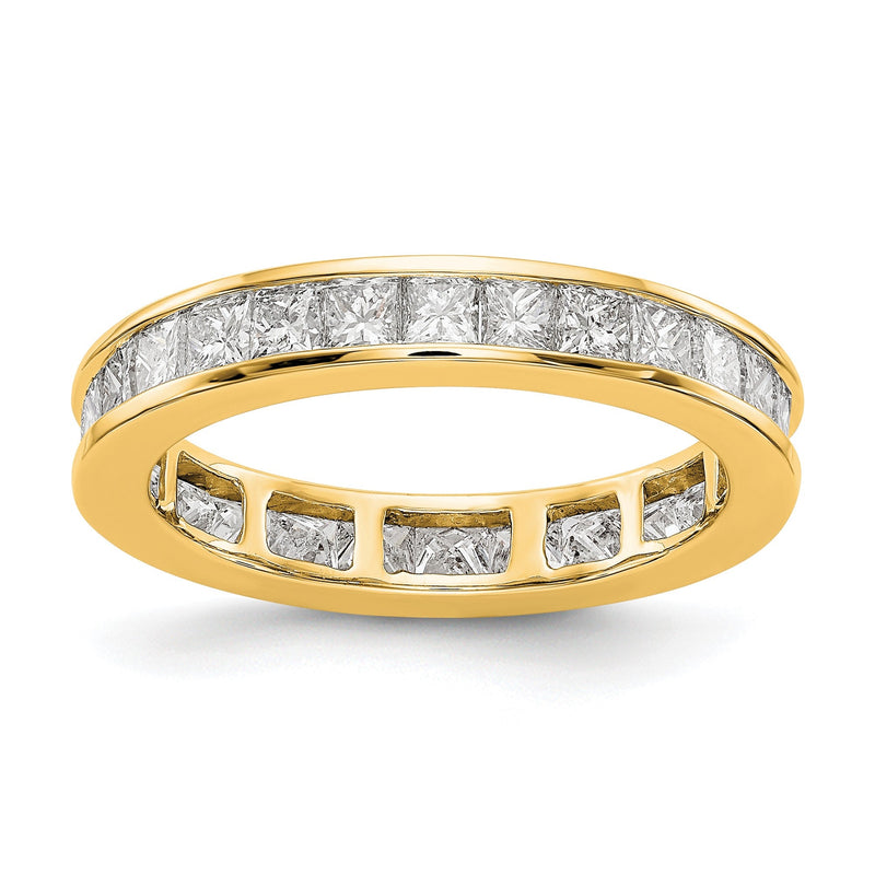 2 ct. Diamant-Memoire-Ring mit Kanalfassung, Princess-Cut, 14K Gelbgold
