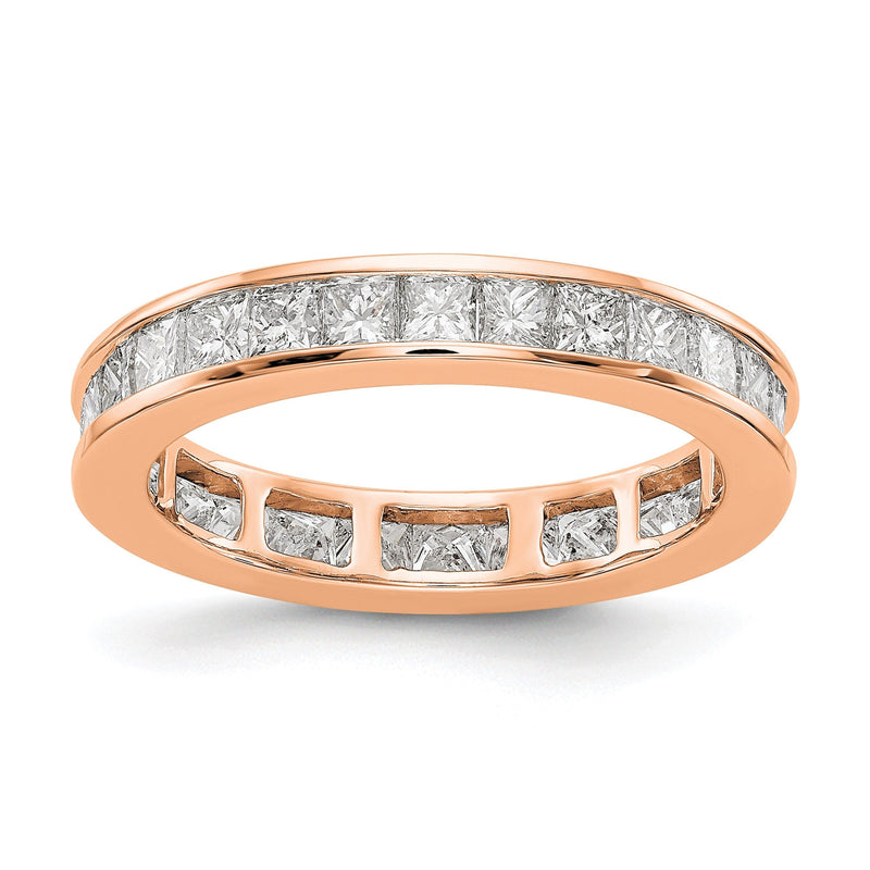 2 ct. Memoire-Ring mit Princess-Diamanten in Kanalfassung aus 14K Roségold