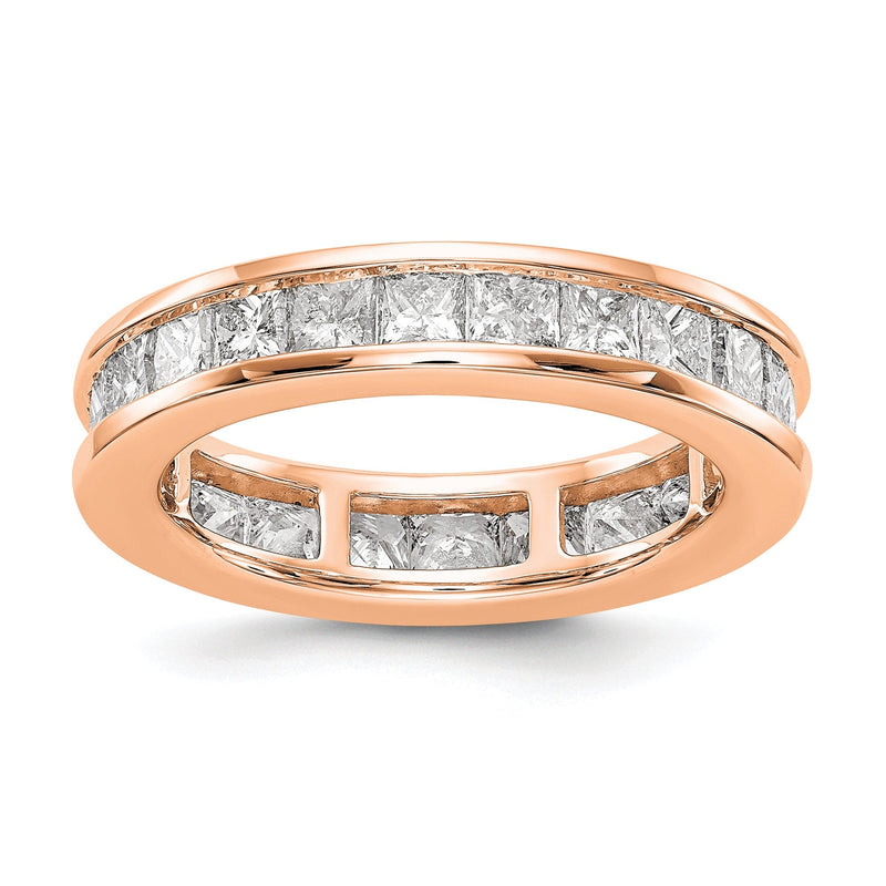 3 ct. Memoire-Ring mit Diamanten im Princess-Schliff, kanalgefasst, 14K Roségold
