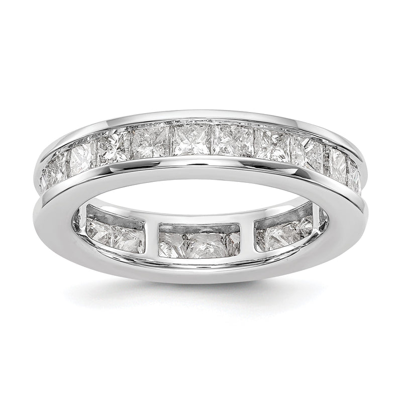 Memoire-Ring mit 3 ct. Princess-Diamanten in Kanalfassung aus 14K Weißgold