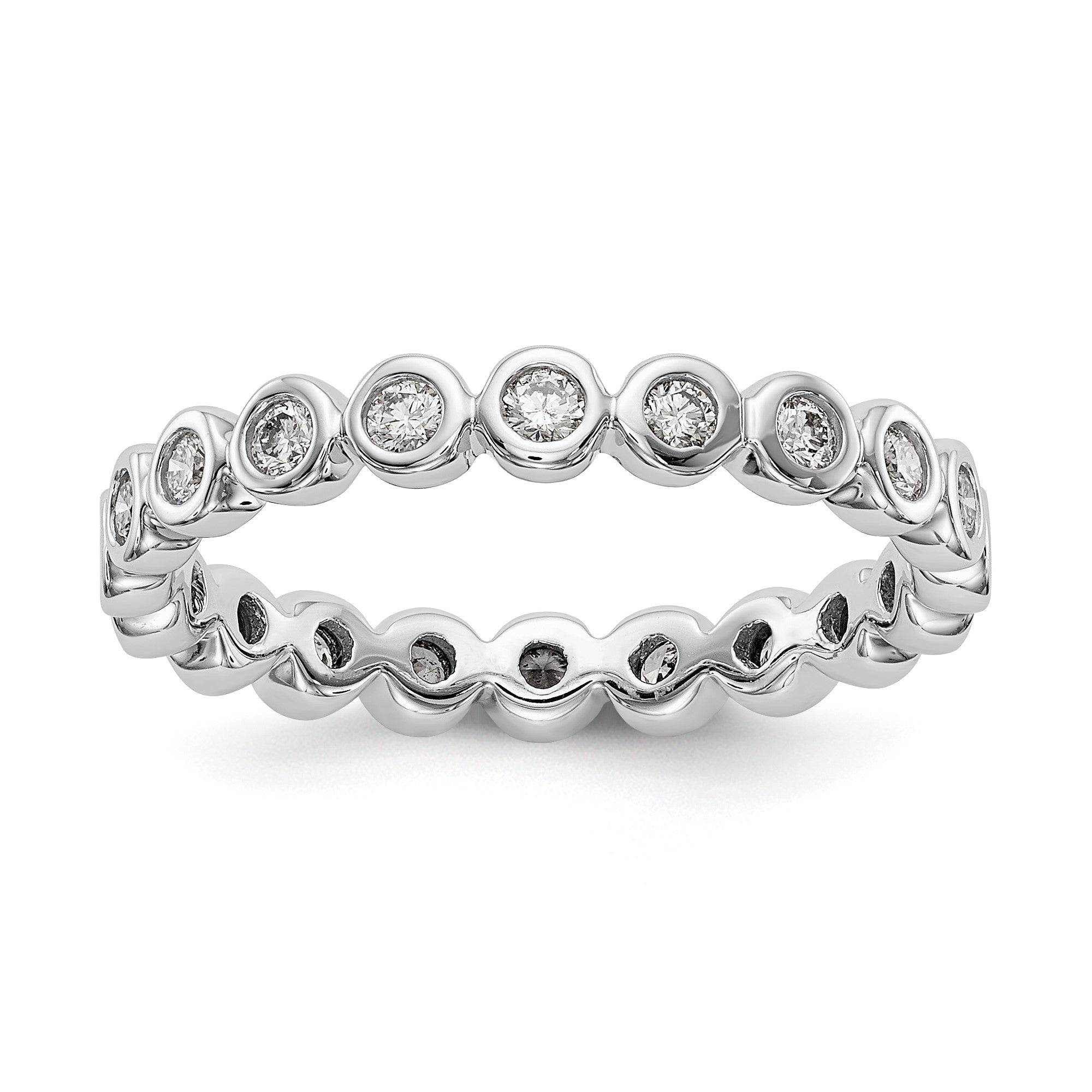 1/2 Ct. Zargenfassung Set Diamant Memoire Ehering Ring in 14K Weißgold