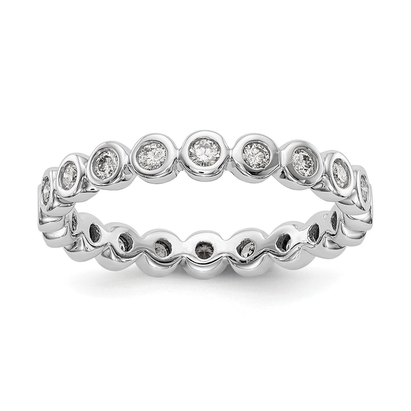 1/2 Ct. Zargenfassung Set Diamant Memoire Ehering Ring in 14K Weißgold