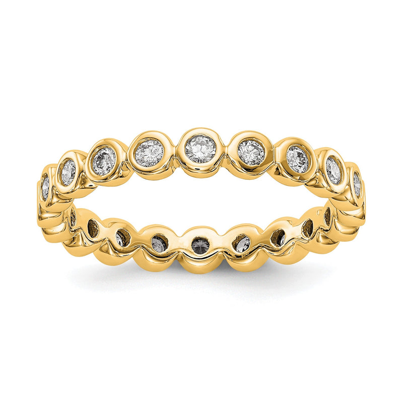 Natürlich 1/2 Ct. Zargenfassung Set Diamant Memoire Ehering Ring in 14K Gelbgold