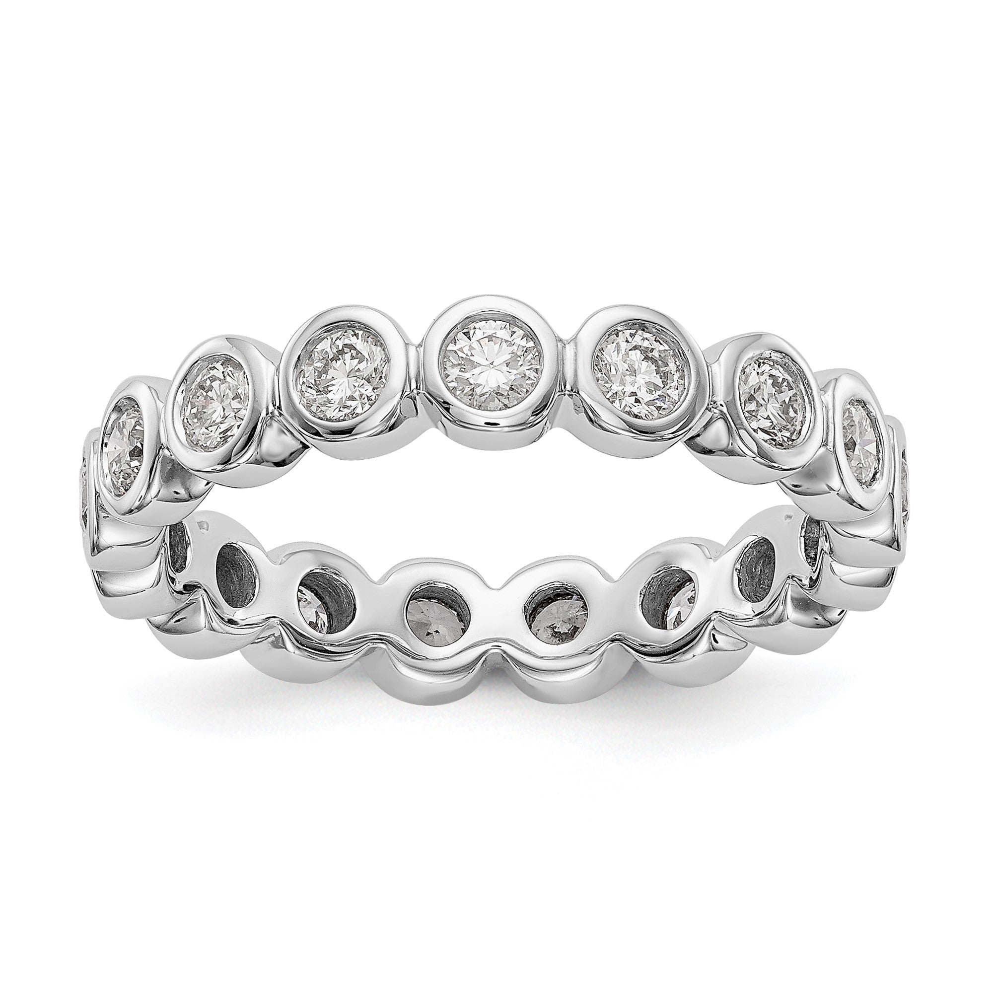 1 Ct. Zargenfassung Set Diamant Memoire Ehering Ring in 14K Weißgold