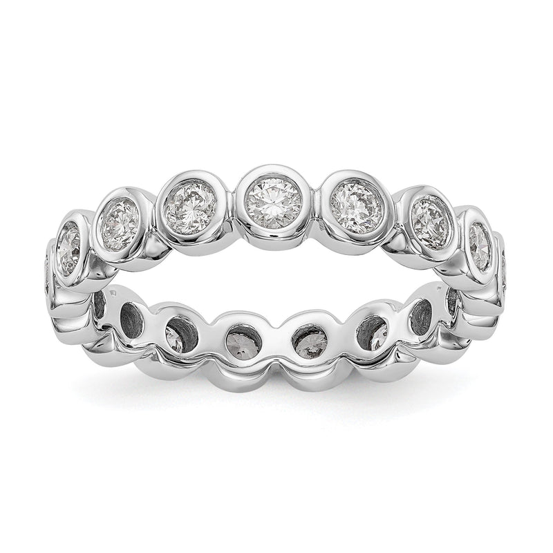 1 Ct. Zargenfassung Set Diamant Memoire Ehering Ring in 14K Weißgold