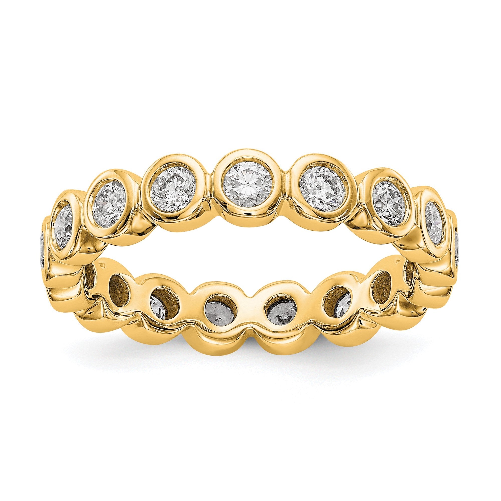 1 Ct. Zargenfassung Set Diamant Memoire Ehering Ring in 14K Gelbgold