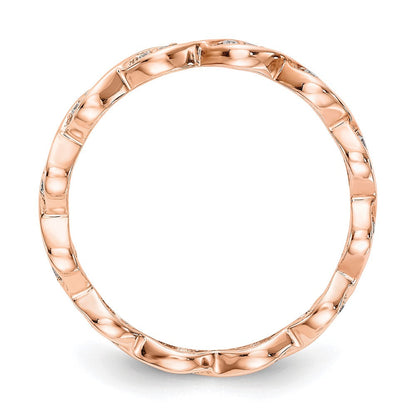 14K Roségold 1/6ct Marqpv Et (size 6 Nur)
