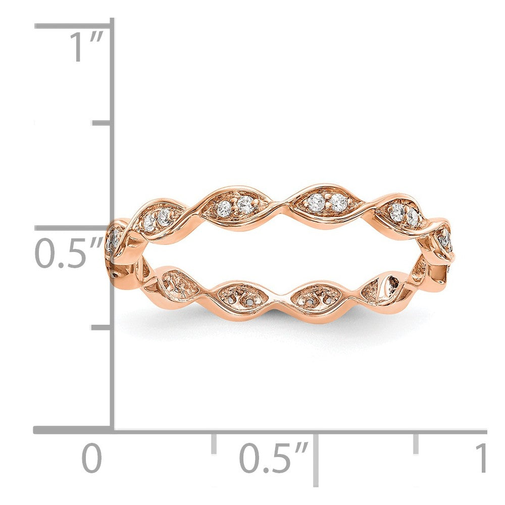 14K Roségold 1/6ct Marqpv Et (size 6 Nur)