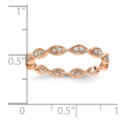 14K Roségold 1/6ct Marqpv Et (size 6 Nur)