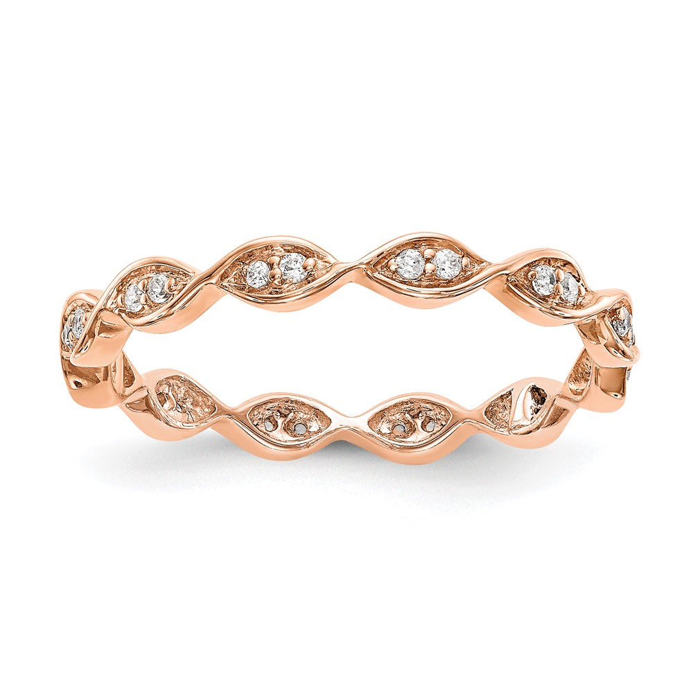 14K Roségold 1/6ct Marqpv Et (size 6 Nur)