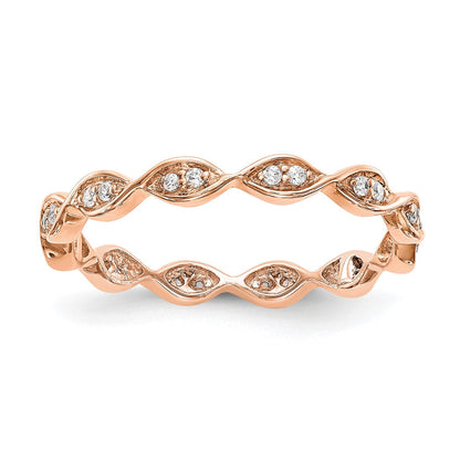 14K Roségold 1/6ct Marqpv Et (size 6 Nur)
