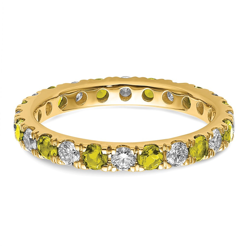 14K Gelbgold Memoire-Ring mit 0,75 ct. im Labor gezüchteten Diamanten VS/SI+ G+ und im Labor gezüchteten Saphiren