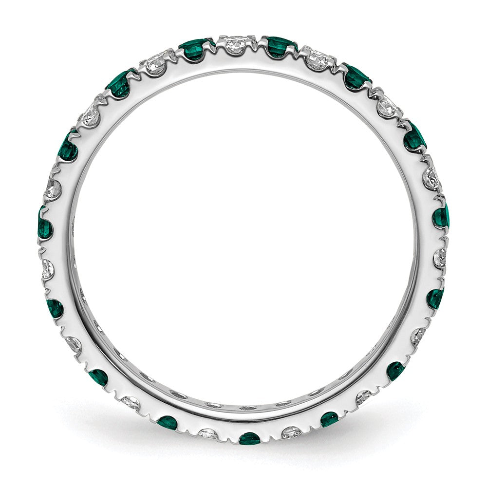 14K Weißgold Memoire-Ring mit 0,375 ct. Labordiamanten VS/SI+ G+ und Labor-Alexandrit