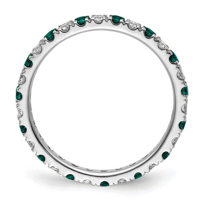 14K Weißgold Memoire-Ring mit 0,375 ct. Labordiamanten VS/SI+ G+ und Labor-Alexandrit