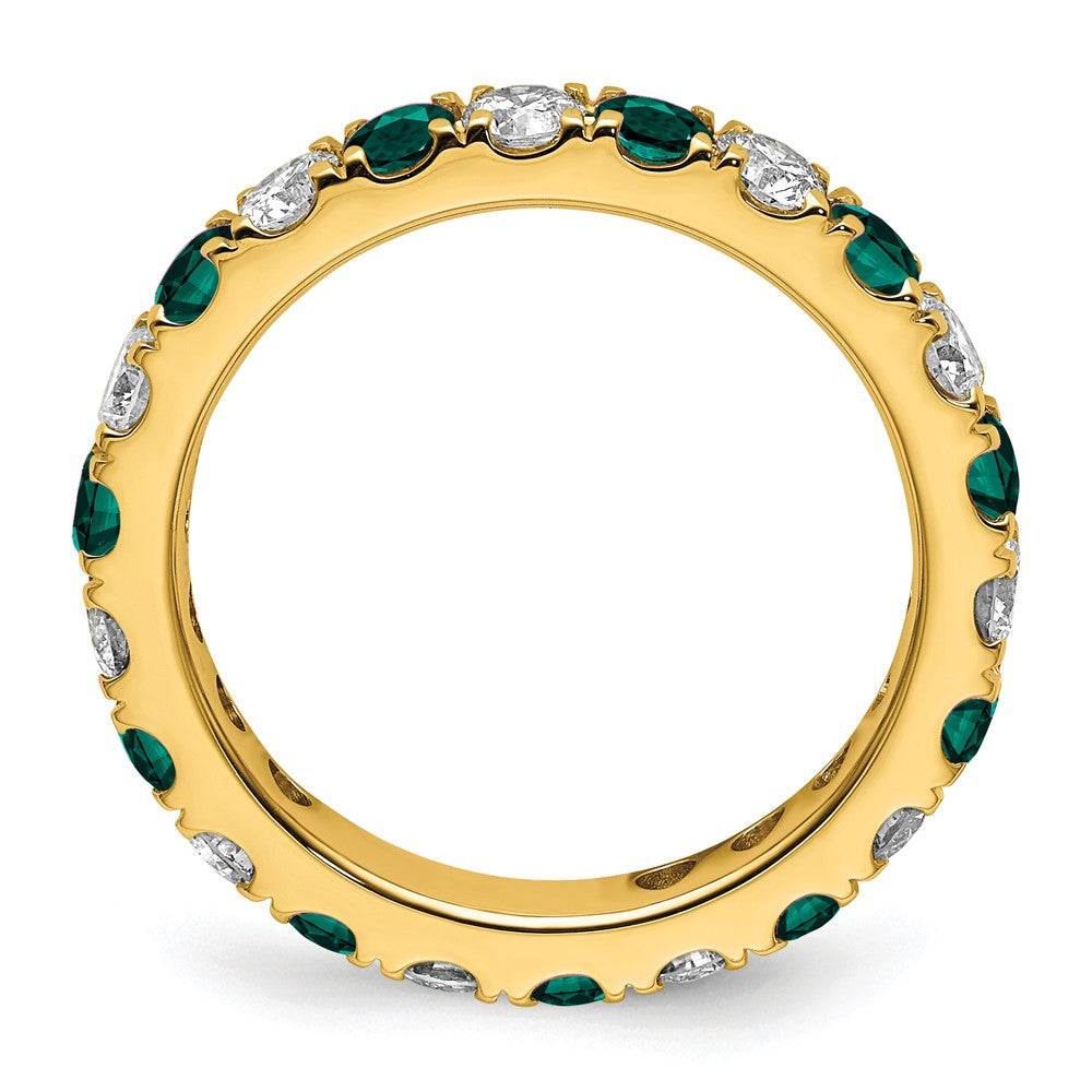 14K Gelbgold Memoire-Ring mit 1,2 ct. Labordiamanten VS/SI+ G+ und Laboralexandriten