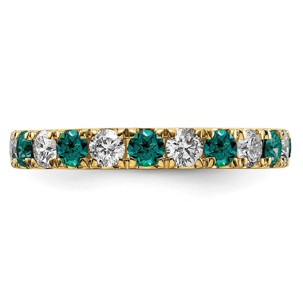 14K Gelbgold Memoire-Ring mit 1,2 ct. Labordiamanten VS/SI+ G+ und Laboralexandriten